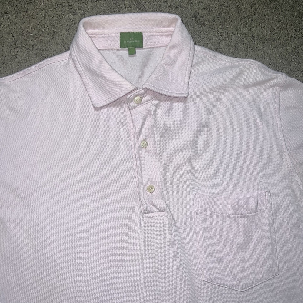 Sid Mashburn Polo Mens L Pink Golf Casual Short Sleeved Polo Pima Pique Cotton